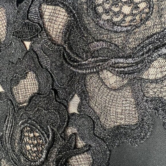 NWT BCBGMAXAZRIA VALENTINE Lace Aplique Sleeveless Black Mini Dress IZD6Y967 XXS - Picture 14 of 16